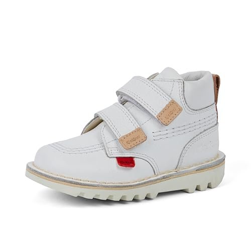 Kickers Unisex Baby Kick Hi Roll botki, biały, 10 UK Child