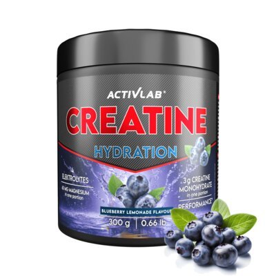 Monohydrat kreatyny ACTIVLAB Creatine Hydration Lemoniada borówkowa (300 g)