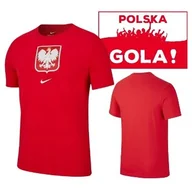 Koszulki męskie - KOSZULKA POLSKI NIKE CREST KOSZULKA KIBICA POLSKA SPORTOWA CZERWONA ROZM L - miniaturka - grafika 1