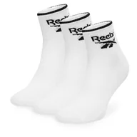Skarpetki męskie - Zestaw 3 par wysokich skarpet unisex Reebok R0362-SS24 (3-pack) Biały - miniaturka - grafika 1