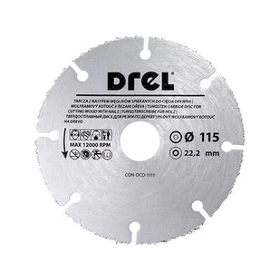 Tarcza z węglika spiekanego do cięcia drewna z gwoździami 115 x 1,0 x 22,23 mm Drel - Tarcze do pił - miniaturka - grafika 1