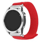 Akcesoria do smartwatchy - Fixed Nylonowy pasek Nylon Sporty Strap, QuickFit 22mm do Garmin Fenix 7 Pro / 7 / 6 Pro / 6 / 5, czerwony - miniaturka - grafika 1