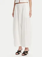 Spodnie damskie - PINKO Spodnie materiałowe 105210 A2LD Biały Relaxed Fit - miniaturka - grafika 1