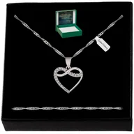 Naszyjniki - Srebrny Naszyjnik Serce Nieskończoność 925 +Gratis - miniaturka - grafika 1