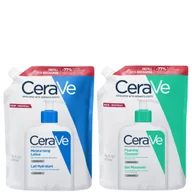 Zestawy kosmetyków damskich - Cerave Zestaw: Żel oczyszczający Refill 473ml + Emulsja nawilżająca Refill 473ml - miniaturka - grafika 1
