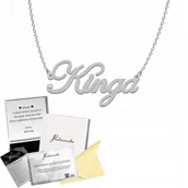 Łańcuszki - Naszyjnik Srebrny z imieniem Kinga Łańcuszek Srebro 925 Prezent DEDYKACJA - miniaturka - grafika 1