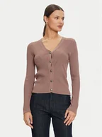 Swetry damskie - Guess Kardigan Kailey W4GR41 Z2U00 Beżowy Regular Fit - miniaturka - grafika 1