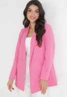 Marynarki i żakiety damskie - Ciemnoróżowa Marynarka Dwurzędowa Mangane - miniaturka - grafika 1