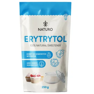 Erytrytol Słodzik Zamiennik cukru Ciasta Wypieki 250g / Naturo - Cukier i słodziki - miniaturka - grafika 1