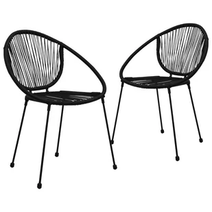 vidaXL Krzesła ogrodowe, 2 szt., rattan PVC, czarne - Fotele i krzesła ogrodowe - miniaturka - grafika 1