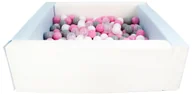 Suche baseny - Kwadratowy suchy basen z ekoskóry z 200 piłeczkami (biały, niebieski (pastel)/biały, transparentny, pudrowy róż, szary) - miniaturka - grafika 1
