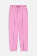 Spodnie i spodenki dla dziewczynek - Coccodrillo spodnie dresowe dziecięce kolor różowy z nadrukiem - miniaturka - grafika 1