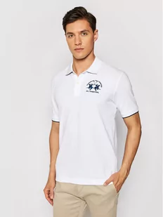 La Martina Polo CCMP01 PK001 Biały Regular Fit - Koszulki męskie - miniaturka - grafika 1