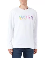 Bluzy męskie - BOSS Męska bluza W_Equal Sweatshirt, biała 100, XXXL - miniaturka - grafika 1