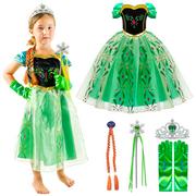 Stroje karnawałowe - Sukienka z dodatkami Anna Frozen 130 dla dziewczynki - miniaturka - grafika 1