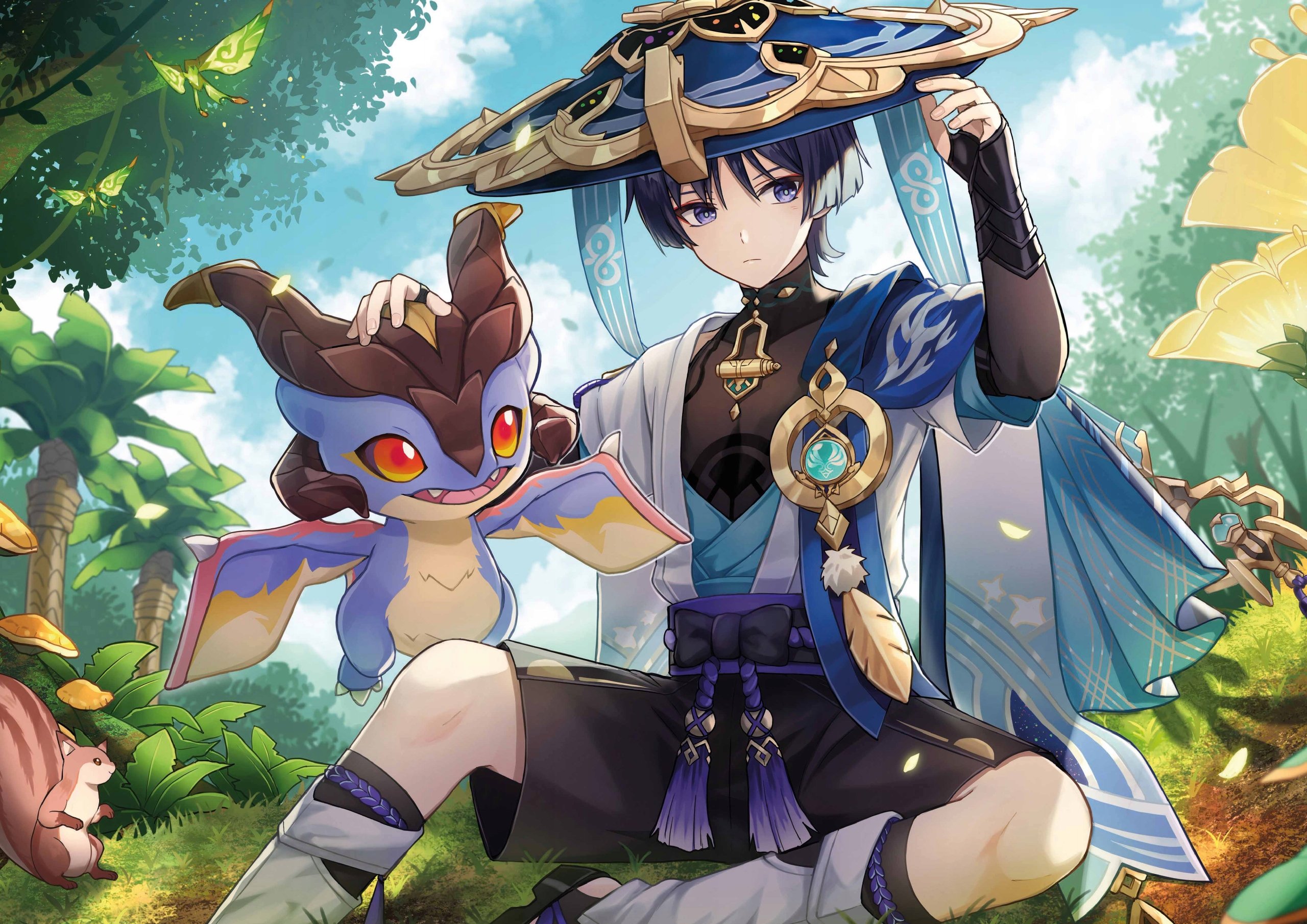 Plakat A3 Genshin Impact Anime Gra Scaramouche Wanderer