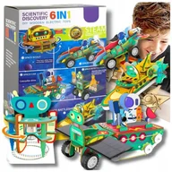 Roboty dla dzieci - SEKRETY ELEKTRONIKI ZBUDUJ ROBOTA ZESTAW 6w1 DREWNIANY MODEL KOSMOS - miniaturka - grafika 1