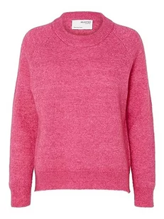 SELECTED FEMME Damski sweter z mieszanki wełny alpaki, fuksja, purpurowy, XL - Swetry damskie - miniaturka - grafika 1