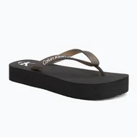 Klapki i japonki damskie - Japonki damskie Calvin Klein YW0YW01830 Beach Sandal Flatform Tpu black/bright white - miniaturka - grafika 1