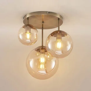 Lindby Teeja lampa sufitowa, 3 kule, bursztyn - Lampy sufitowe - miniaturka - grafika 5