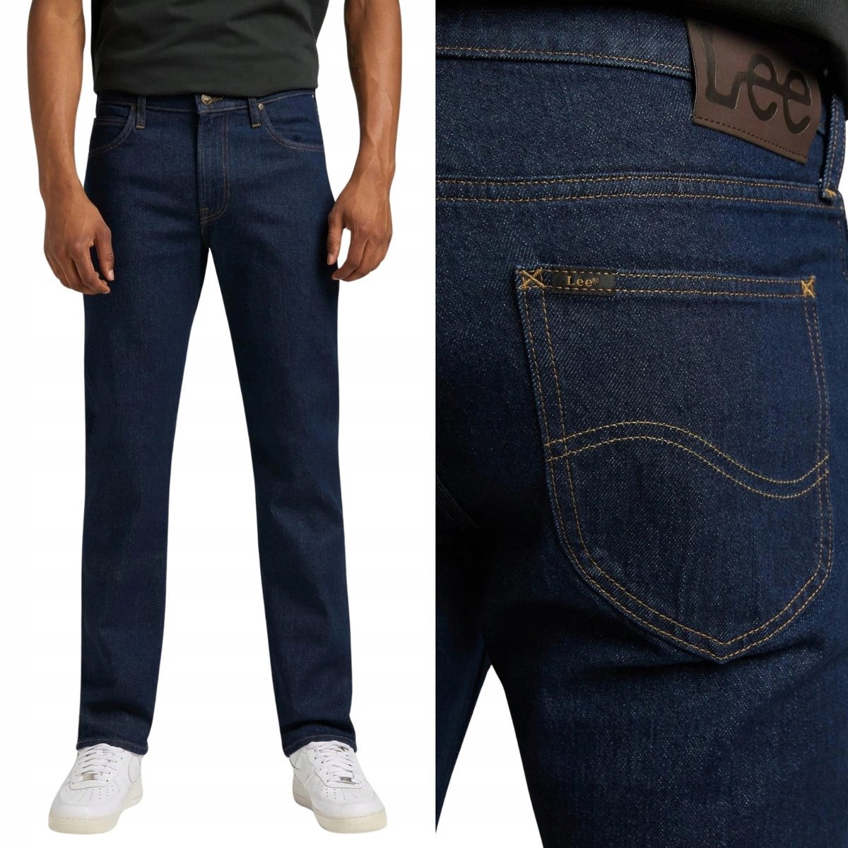 Lee WEST regular straight Rinse proste granatowe spodnie jeansowe W30 L32