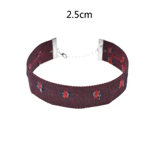 Choker midi bordowy - Naszyjniki - miniaturka - grafika 1