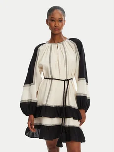 Devotion TWINS Sukienka codzienna Emphasis 025.301G Écru Loose Fit - Sukienki - miniaturka - grafika 1