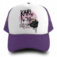 Czapki i chusty sportowe męskie - Czapka Daszek Fiolet Wiosnę KARL WHO Modne Wzory - miniaturka - grafika 1