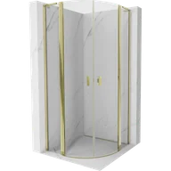 Kabiny prysznicowe - Mexen Mist L kabina prysznicowa półokrągła uchylna 80 x 80 cm, transparent, złota - 8A32L-080-080-50-00 - miniaturka - grafika 1