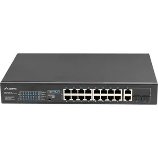 LANBERG RSFE-16P-2C-150 Switch 16x 100Mb PoE+/2x Combo Gigabit 150W niezarządzalny - Pozostałe akcesoria sieciowe - miniaturka - grafika 1