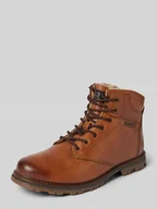 Botki męskie - Buty sznurowane ze skóry z naszywką z logo model ‘Medro’ - miniaturka - grafika 1