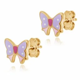 Srebrne Kolczyki 925 Złocone Kokardki Grawer - Pamiątka Pierwszej Komunii Świętej - miniaturka - grafika 1