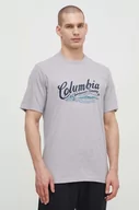 Koszulki męskie - Columbia t-shirt bawełniany kolor szary wzorzysty - miniaturka - grafika 1