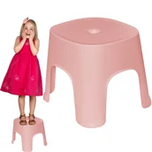 Zestawy mebli dla dzieci - Krzesełko dla dzieci plastikowe stołek siedzisko dziecięce różowe do pokoju - miniaturka - grafika 1