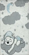 Dywaniki łazienkowe - Dywanik Dziecięcy 80X150 Baby 3 Popielaty Niebieski Śpiący Miś - miniaturka - grafika 1