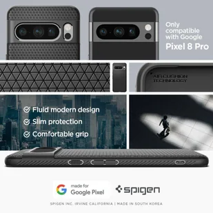 Etui GOOGLE PIXEL 8 PRO Spigen Liquid Air Matte czarne - Etui i futerały do telefonów - miniaturka - grafika 14