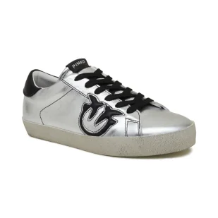 Pinko Skórzane trampki SEATTLE SNEAKER PELLE LAMINATA - Trampki damskie - miniaturka - grafika 1