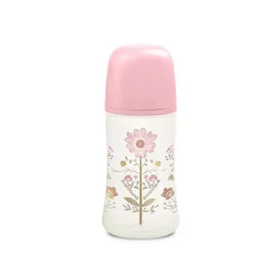 Suavinex Zestaw Gold Edition smoczek, klips, butelka 270 ml Różowy - Butelki dla niemowląt - miniaturka - grafika 1
