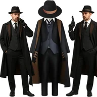 Stroje karnawałowe - Strój Kotium Szpieg Agent Retro Garnitur Detektyw Gangster M L 164 170 - miniaturka - grafika 1