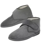 Kapcie męskie - Wysokie kapcie z rzepem ocieplane kożuszkiem sherpa Mężczyzna Atlas For Men - Kolor : Szary - Rozmiar : 39 - miniaturka - grafika 1