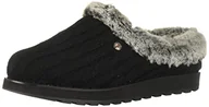 Kapcie damskie - Skechers Pamiątki damskie - kapcie z motywem lodu anioła, Czarny przewód dzianina sweter ze sztucznego futra wykończenie, 38.5 EU - miniaturka - grafika 1