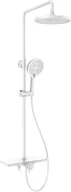 Zestawy prysznicowe - Mexen Frost zestaw prysznicowy natynkowy z deszczownicą i baterią, biały - 78111-20 - miniaturka - grafika 1