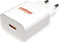 Adaptery i przejściówki - Adapter USB Roline Ładowarka USB ROLINE z wtyczką euro, 1 port, QC3.0, 18W - miniaturka - grafika 1