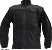 Odzież robocza - CERVA RANDWIK 2 w 1 - wydłużona kurtka polarowa o sportowym kroju z odpinanymi rękawami - czarny XL - miniaturka - grafika 1