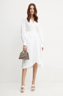 Karl Lagerfeld sukienka bawełniana kolor biały mini rozkloszowana 246W1302 - Sukienki - miniaturka - grafika 1