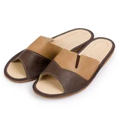 Kapcie męskie - Kapcie męskie R.45 komfort i trwałość pantofle domowe z przewiewną wkładką KM-11-BR-45 - miniaturka - grafika 1