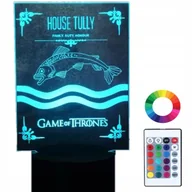 Lampy stojące - Lampka Nocna 3D Led Gra O Tron Ród Tully Grawer - miniaturka - grafika 1
