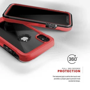 Zizo ION Cover Pancerne etui iPhone X + szkło 9H na ekran (Red/Clear) - Etui i futerały do telefonów - miniaturka - grafika 7