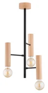 Lampy sufitowe - Flara lampa wisząca 3xE27 czarna/drewno 62458 - miniaturka - grafika 1
