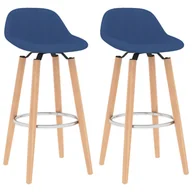 Taborety i hokery - vidaXL Krzesła barowe, 2 szt., niebieskie, tapicerowane tkaniną - miniaturka - grafika 1